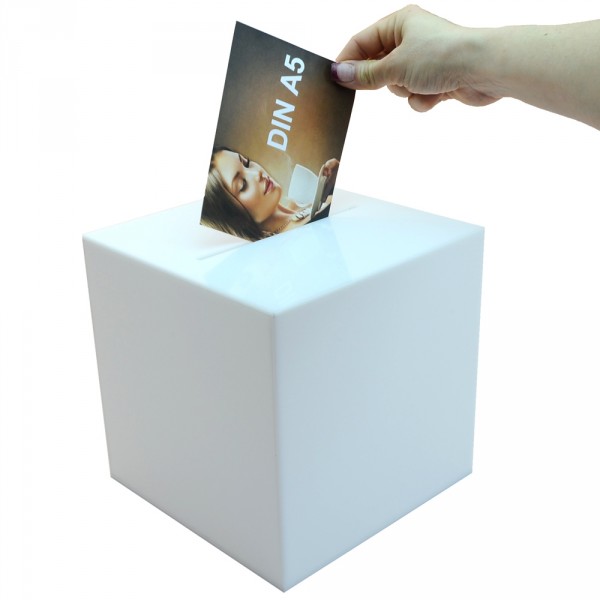 Loterijní box, 30 cm délka hrany ECO Opál neprůhledný