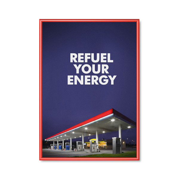 Klaprám A0, ostrý roh, 25 mm, barevné: červená, bílá, dřevo