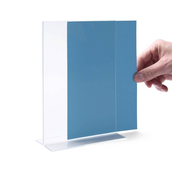 Tischaufsteller Acryl T-Form DIN A5 Hochformat
