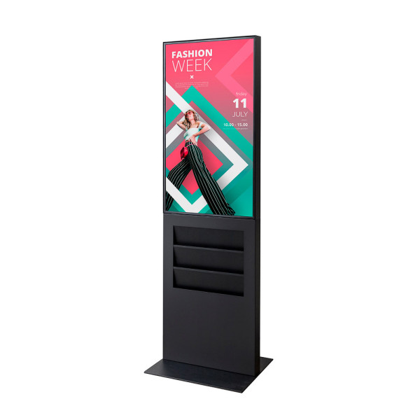 Digitale Infostele SmartLine mit Regal 6 x A4 inkl. 43&quot; Samsung-Bildschirm