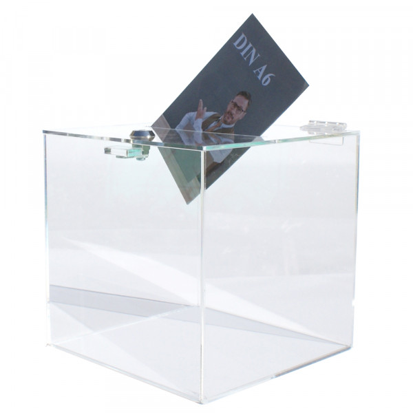 Losbox 25cm Kantenlänge ECO - Acryl mit Schloss