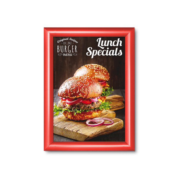 Klaprám A4, ostrý roh, 25 mm, barevné: červená, bílá, dřevo