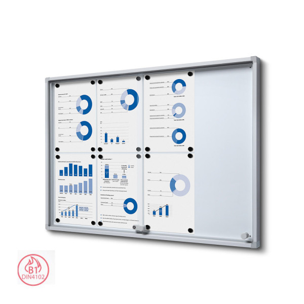 Schaukasten SCSLR, 8x DIN A4, mit Schiebetüren und Sicherheitsecken