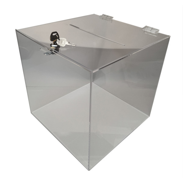 Losbox 30cm Kantenlänge SLINE - Acryl mit Schloss