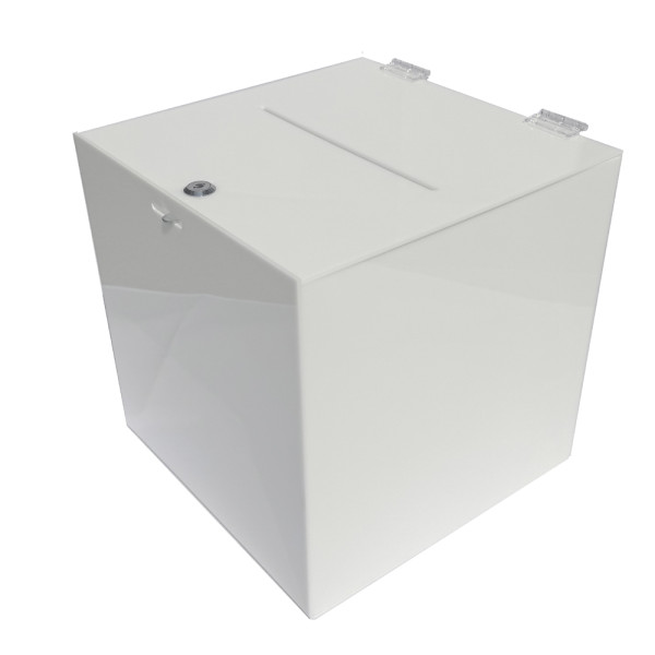 Losbox 30cm Kantenlänge SLINE Opal blickdicht mit Schloss