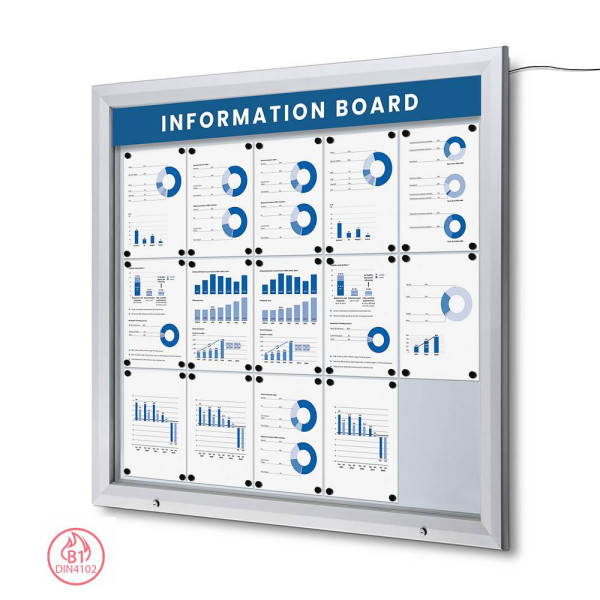 abschließbarer LED Schaukasten Outdoor SCT 15x DIN A4 (IP56 + B1)