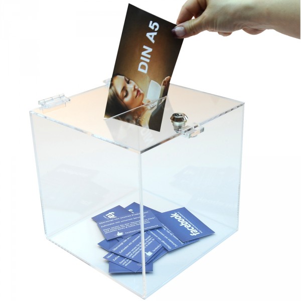 Losbox 30cm Kantenlänge ECO - Acryl mit Schloss