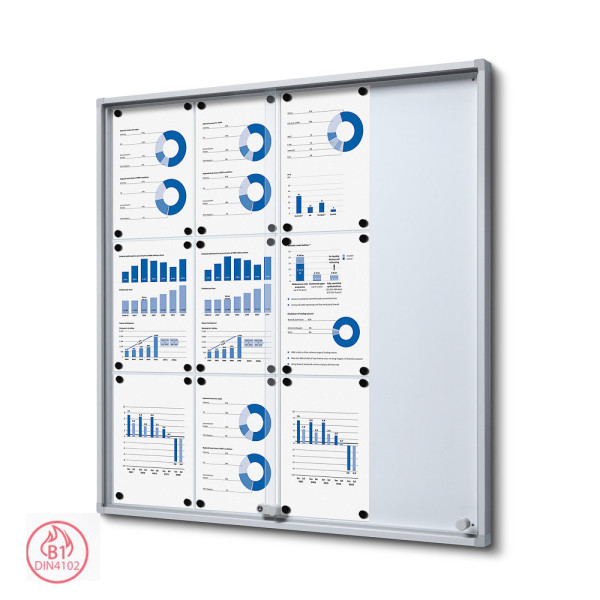 Schaukasten SCSLR, 12x DIN A4, mit Schiebetüren und Sicherheitsecken
