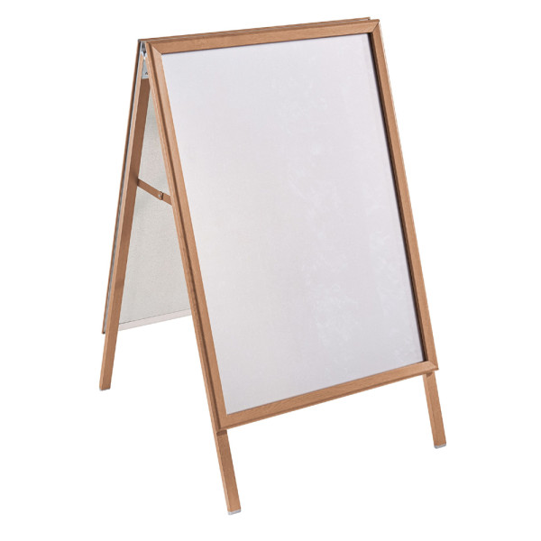 Kundenstopper Premium Aluminium DIN A1 Holzoptik hell