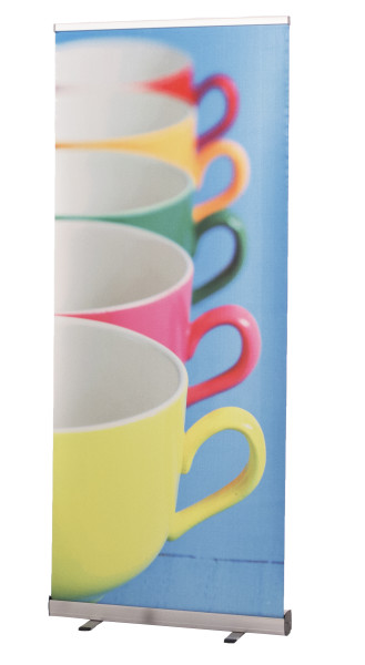 Roll-Banner Challenger Alu 85x200cm, stříbrné