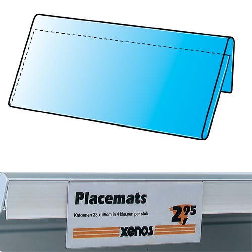 Preishülle zum Einhängen in Regalboden 210x73mm 10er Pack