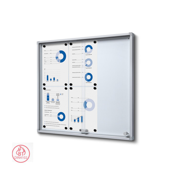 Schaukasten SCSLR, 6x DIN A4, mit Schiebetüren und Sicherheitsecken