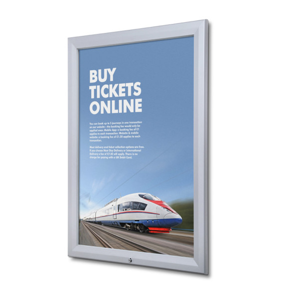 LED Plakatschaukasten DIN A1 Outdoor mit Gasfeder (IP56+B1 Zertifikat)