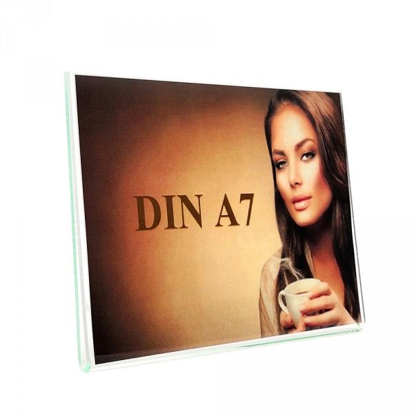 Wanddisplay Einzelblatt DIN A7 ohne Löcher Querformat