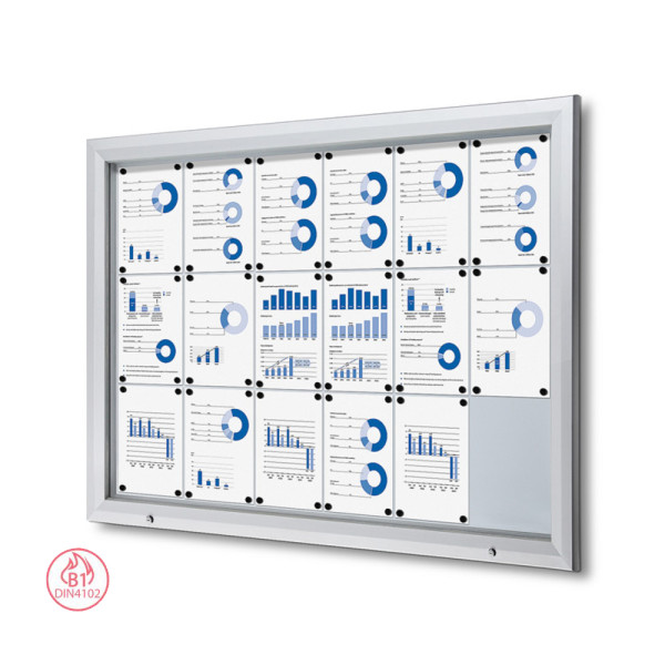Outdoor Schaukasten PLUS SCT 18x DIN A4, silber, schwarz oder Anthrazit, B1 Norm und IP56