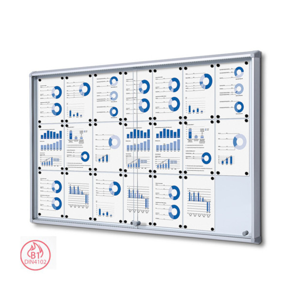 Indoor Schaukasten SCSL, 21x DIN A4, mit Schiebetüren und abgerundeten Ecken