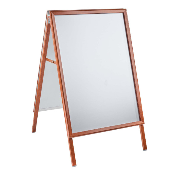 Kundenstopper Premium Aluminium DIN A1 Holzoptik dunkel