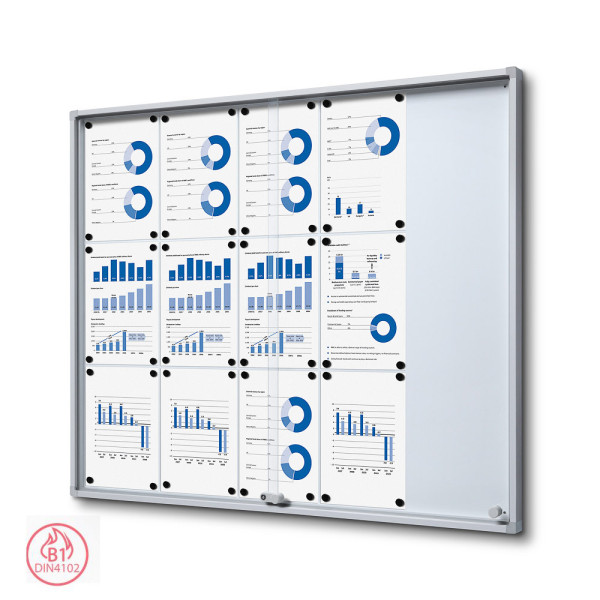 Schaukasten SCSLR, 15x DIN A4, mit Schiebetüren und Sicherheitsecken