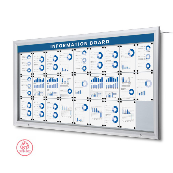 abschließbarer LED Schaukasten Outdoor SCT 27x DIN A4 (IP56 + B1)