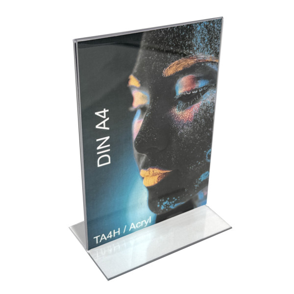Tischaufsteller Acryl T-Form DIN A4 Hochformat