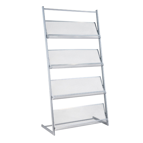 Prospektregal ECO Serie, 12x DIN A4, silber