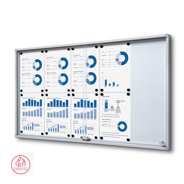 Schaukasten SCSLR, 10x DIN A4, mit Schiebetüren und Sicherheitsecken