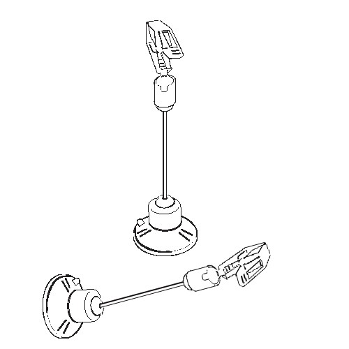 Schildhalter Klammer mit Stab und Haftsauger - VersaGrip