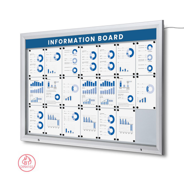 abschließbarer LED Schaukasten Outdoor SCT 21x DIN A4 (IP56 + B1)