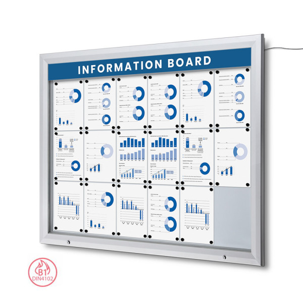 abschließbarer LED Schaukasten Outdoor SCT 18x DIN A4 (IP56 + B1)