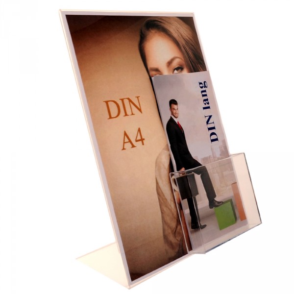 Premiumaufsteller DIN A4 mit Box DIN lang Poly